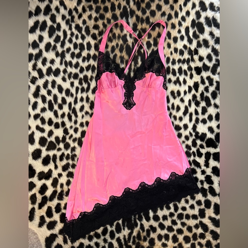Y2k pink asymmetrical mini dress